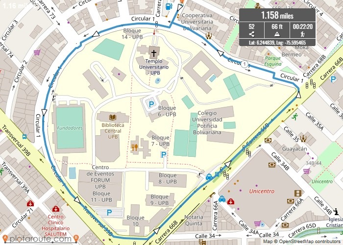 Best 5K Routes in Laureles The Universidad Pontificia Bolivariana Loop