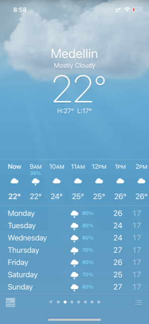 Medellin weather app example