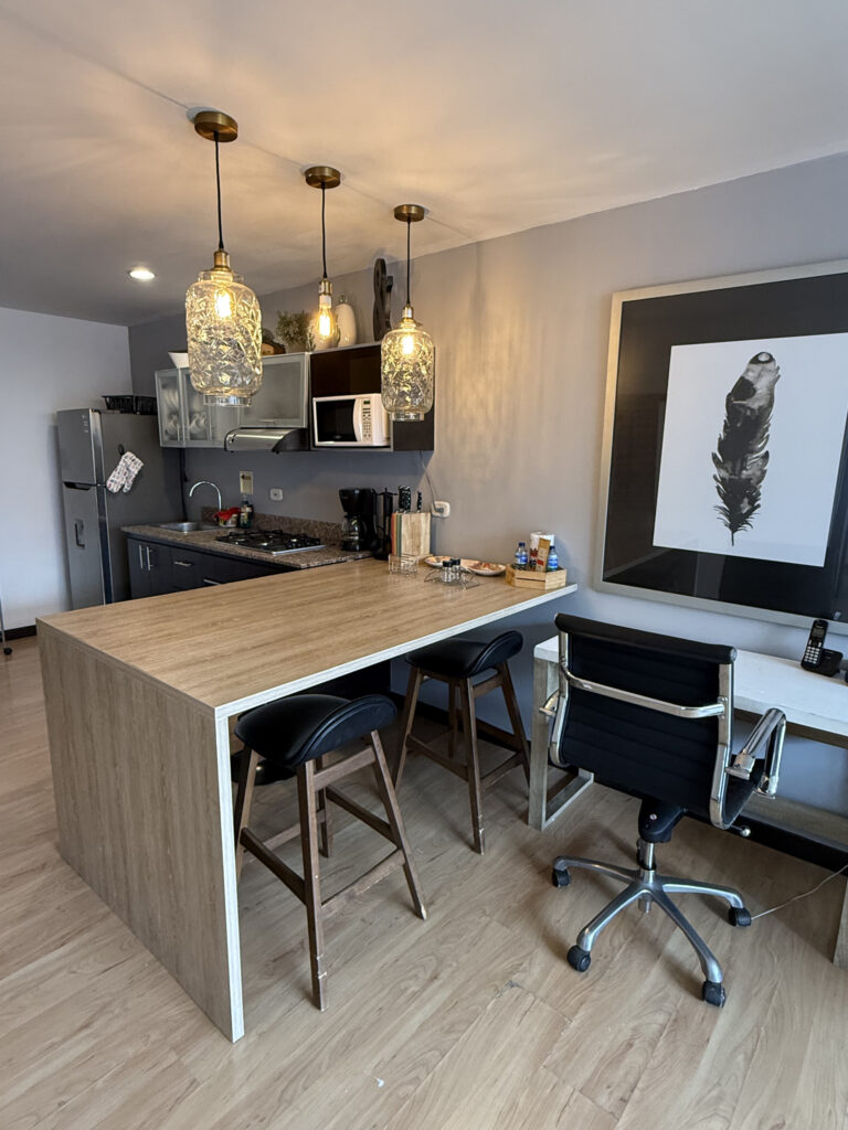 Workind space and kitchen