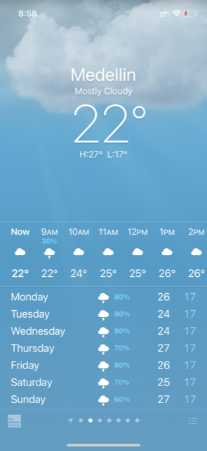 Medellin weather app example
